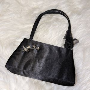 VTG Micro Mini Bag Black Satin 90s Era